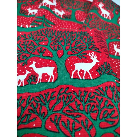 Christmas Napkins Woodland Santa Cheryl Ann Johnson 1980s Set of 6 Rustic - Picture 10 of 14